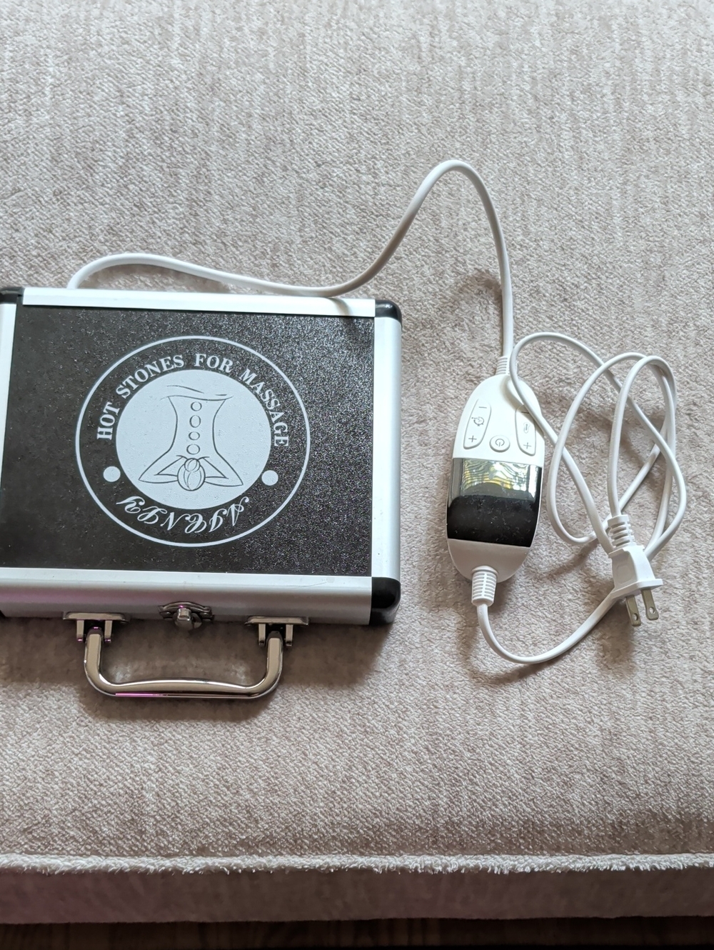 Hot Stones for Massage Kit with Controller - Black & Silver
